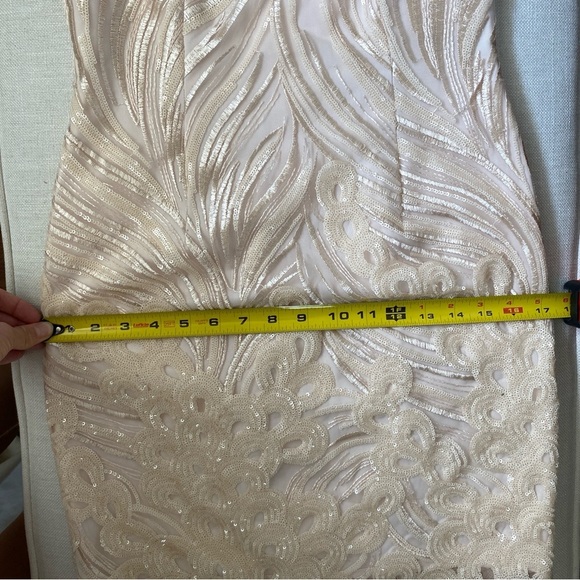 Vintage Peach Beaded Sleeveless Cocktail Dress 2 - Picture 7 of 14